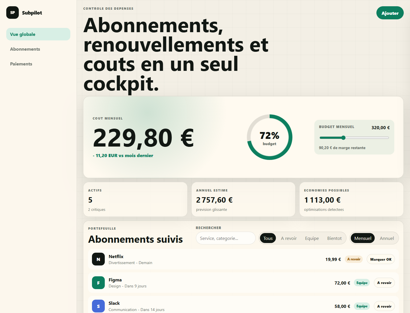 Capture du projet Subpilot